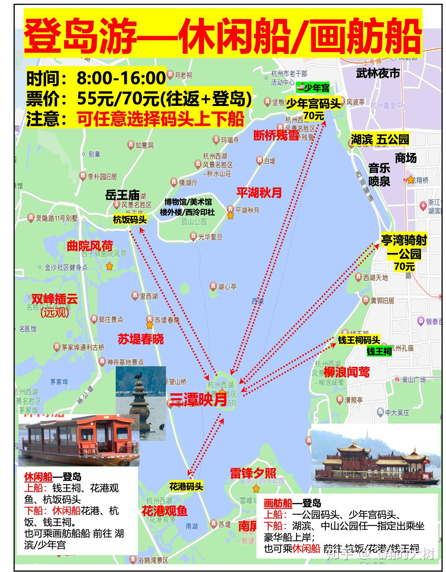 登岛游休闲船/画舫船路线图